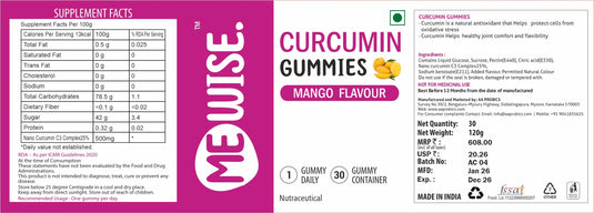 Me Wise Curcumin Gummies (Mango)