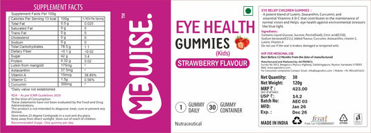 Me Wise Eye Health kids Gummies (Strawberry)