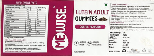 Me Wise Lutein Gummies Adult (coffee)