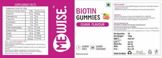 Me Wise Biotin Gummies (Guava)