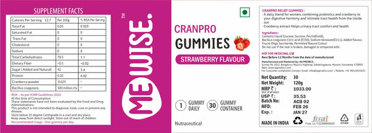 Meno Wise Cranpro + Gummies (Strawberry)