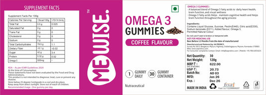 Me Wise Omega 3 Gummies (Coffee)