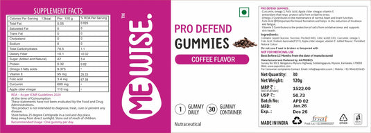 Me Wise Pro Defend Gummies (Coffee)